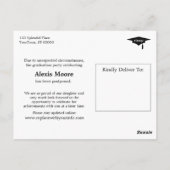 金ゴールドグリッター延期の卒業パーティブラック ポストカード (裏面)