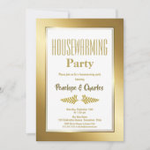 金ゴールドグリッター引っ越し祝いパーティーパーティー 招待状 (正面)