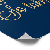 金ゴールドグリッター愛は甘いいくつかのトリートカーブサイン ポスター (角)