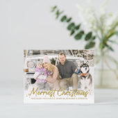 金ゴールドグリッター手書きフォトクリメリース ポストカード (スタンド正面)