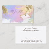 金ゴールドグリッター抽象芸術ホログラフィック水彩洗浄 名刺 (正面/裏面)