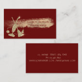 金ゴールドグリッター掃除機、ブロムレッド 名刺 (正面/裏面)