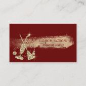 金ゴールドグリッター掃除機、ブロムレッド 名刺 (正面)