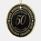 金ゴールドグリッター文字とハート セラミックオーナメント (左)