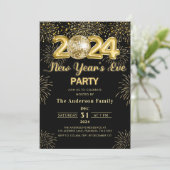 金ゴールドグリッター新年のイブパーティー2024 招待状 (スタンド正面)
