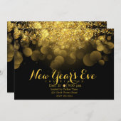 金ゴールドグリッター新年 招待状 (正面/裏面)