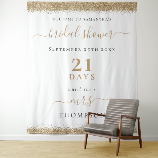 金ゴールドグリッター日結婚の歓迎ブライダルシャワー タペストリー (インサイチュ)