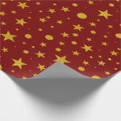 金ゴールドグリッター星とドット ラッピングペーパー (角)