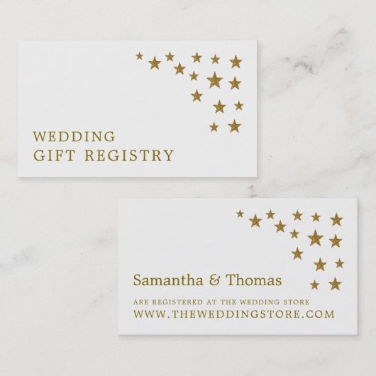 金ゴールドグリッター星ギフトレジストリカード 予約カード (正面/裏面)