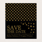 金ゴールドグリッター星写真Save The Date Card 名刺 (外部フラット)