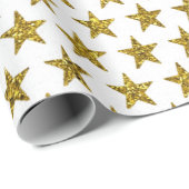 金ゴールドグリッター星 ラッピングペーパー (ロールコーナー)