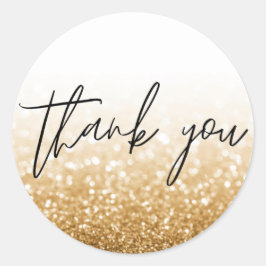 金ゴールドグリッター書道ありがとう ラウンドシール