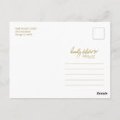 金ゴールドグリッター書道写真のクリメリースマス ポストカード (裏面)