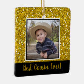 金ゴールドグリッター最高のイシズエバークリスマス セラミックオーナメント (右)