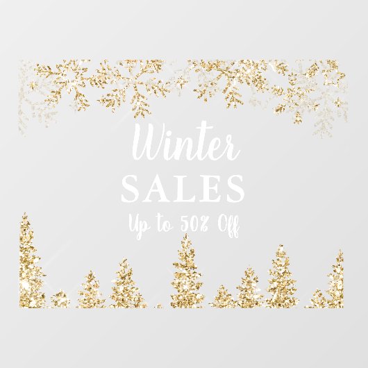 金ゴールドグリッター松冬の販売 ウィンドウサイン (シート)