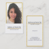 金ゴールドグリッター枠および写真 名刺 (正面/裏面)