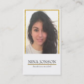 金ゴールドグリッター枠および写真 名刺 (正面)