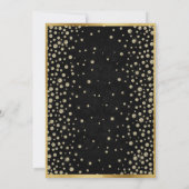 金ゴールドグリッター枠とドット 招待状 (裏面)