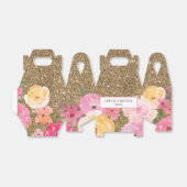 金ゴールドグリッター水彩フローラ結婚ズ フェイバーボックス (折り畳みなし)