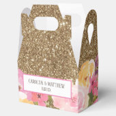 金ゴールドグリッター水彩フローラ結婚ズ フェイバーボックス (オープン)