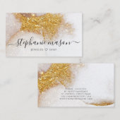 金ゴールドグリッター水彩抽象芸術名刺 コーリングカード (正面/裏面)