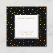 金ゴールドグリッター水玉模様モダンインテリア設計者 スクエア名刺 (裏面)