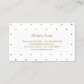 金ゴールドグリッター水玉模様-スタイリッシュ美しいピンク 名刺 (裏面)