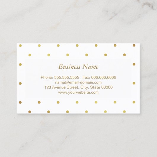 金ゴールドグリッター水玉模様-スタイリッシュ美しいピンク 名刺 (裏面)