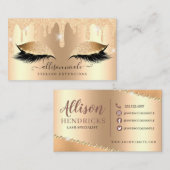 金ゴールドグリッター滴金属箔まつ毛 名刺 (正面/裏面)