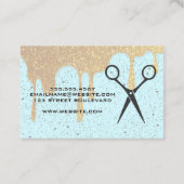 金ゴールドグリッター滴 |斑点のある背景 名刺 (裏面)