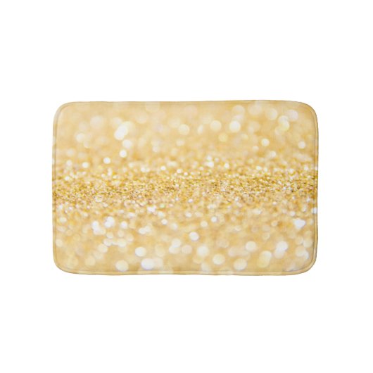 金ゴールドグリッター火花 バスマット (正面)