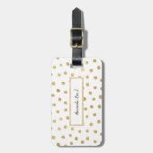 金ゴールドグリッター点 ラゲッジタグ (正面縦)