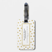 金ゴールドグリッター点 ラゲッジタグ (裏面縦)