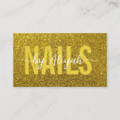 金ゴールドグリッター爪、 ネイル名刺 名刺 (正面)