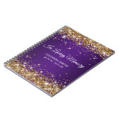 金ゴールドグリッター王室のパープルメモリアルゲストブック ノートブック (左側)