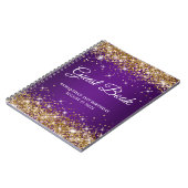 金ゴールドグリッター王室のパープル21th誕生日ゲストブック ノートブック (左側)