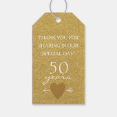 金ゴールドグリッター画像結婚50周年記念 ギフトタグ (裏面)