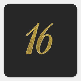 金ゴールドグリッター番号16 スクエアシール