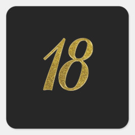 金ゴールドグリッター番号18 スクエアシール