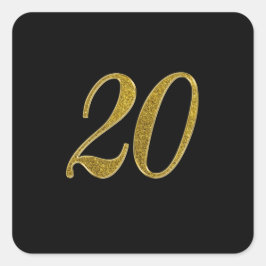 金ゴールドグリッター番号20 スクエアシール