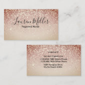 金ゴールドグリッター登録ナース名刺 名刺 (正面/裏面)