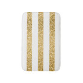 金ゴールドグリッター白ストライプ色パターン バスマット (正面縦)