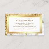 金ゴールドグリッター白大理石メイクアップアーティスト 名刺 (裏面)