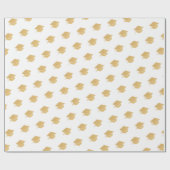 金ゴールドグリッター目盛りキャップパターンホワイト ラッピングペーパー (フラット)