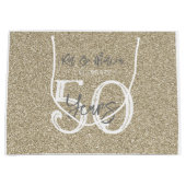 金ゴールドグリッター祝名50周年 ラージペーパーバッグ (正面)