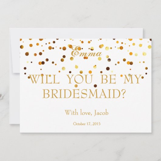 金ゴールドグリッター私の花嫁招待状 招待状 (正面)