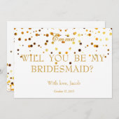 金ゴールドグリッター私の花嫁招待状 招待状 (正面/裏面)