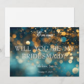 金ゴールドグリッター私の花嫁招待状 招待状 (正面/裏面)