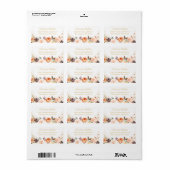 金ゴールドグリッター秋の植物フローラアドレス ラベル (フルシート)