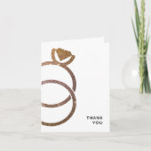 金ゴールドグリッター積み重ねモダン結婚リングや輪 招待状 (正面)